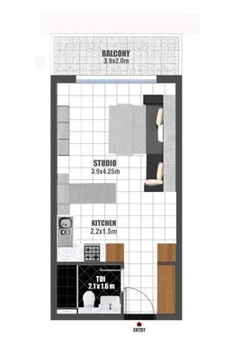 431 Sq. Ft. Studio in Danube Jewelz