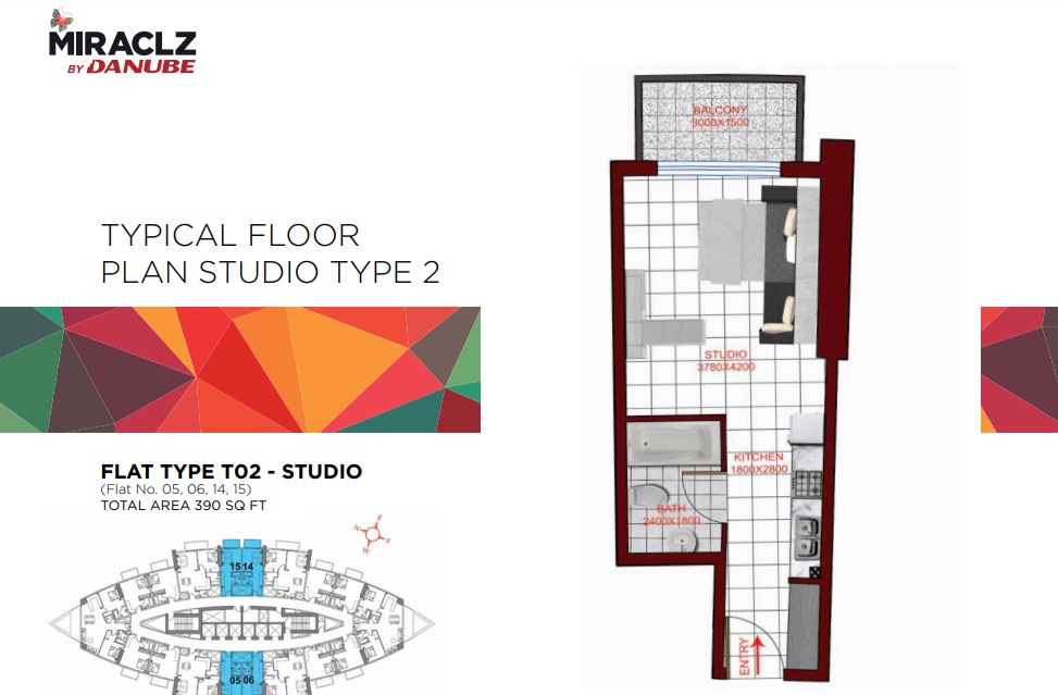 Danube Miraclz Tower Studio Layout