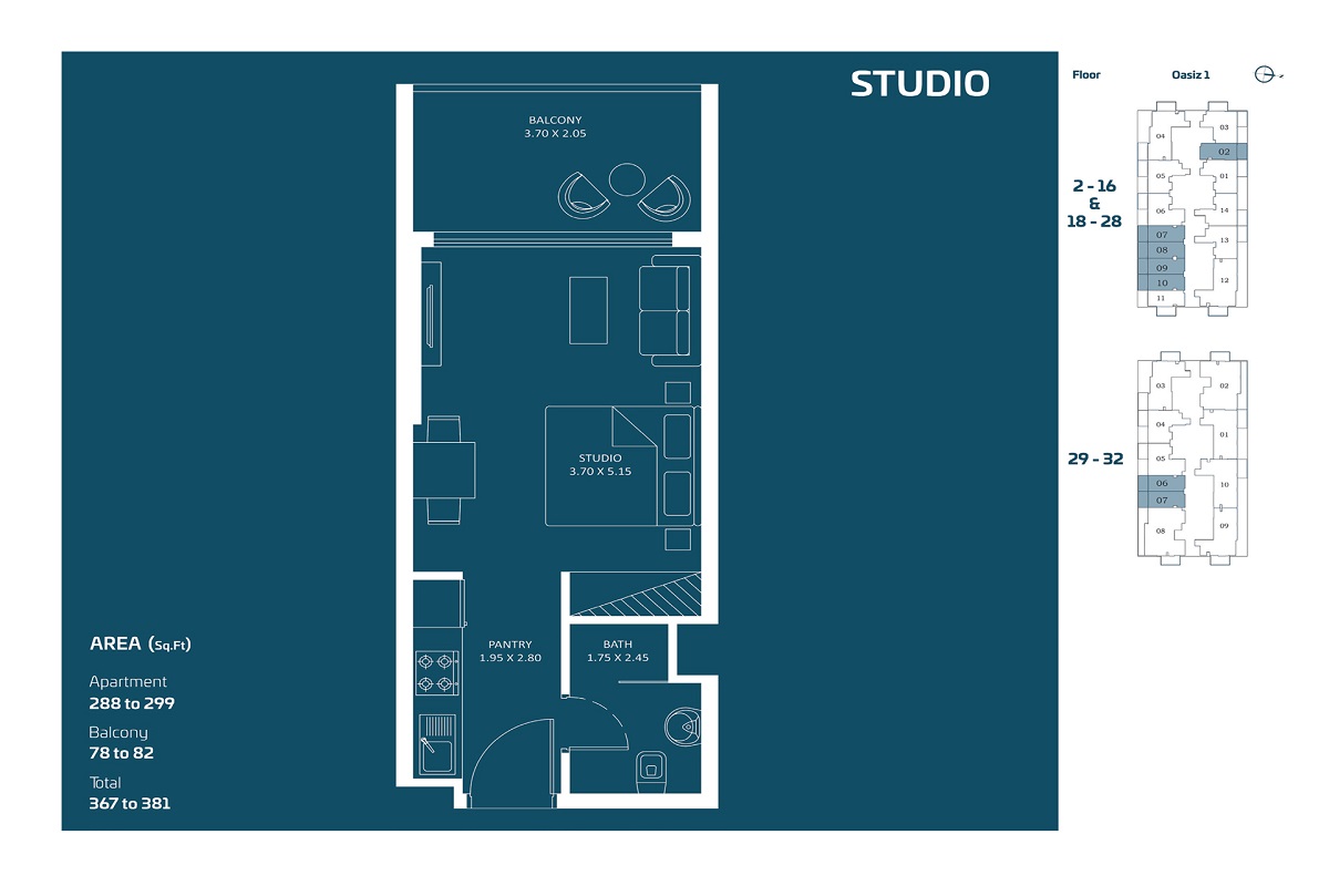 Danube Oasiz Studio Layout