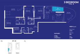 3 Beds 1928 Sq. Ft. Apartment in Danube Oceanz