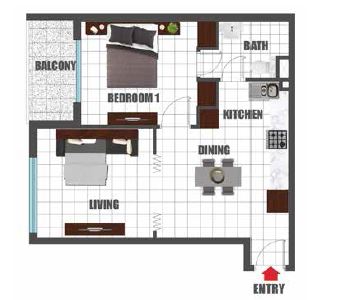 1 Bed 674 Sq. Ft. Apartment in Danube Olivz