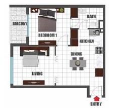 1 Bed 674 Sq. Ft. Apartment in Danube Olivz