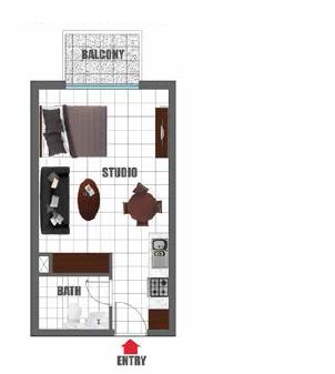 367 Sq. Ft. Studio in Danube Olivz