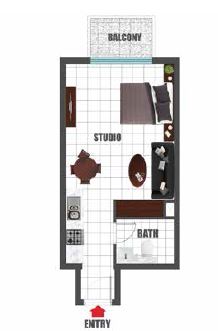 382 Sq. Ft. Studio in Danube Olivz