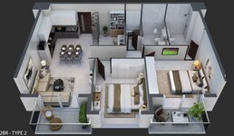 2 Beds 1116 Sq. Ft. Apartment in Danube Pearlz