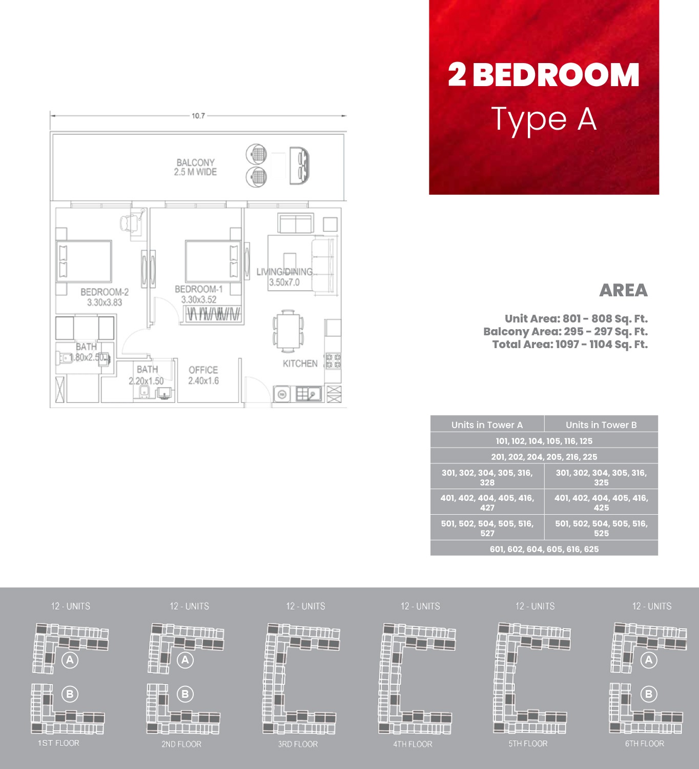 2 Beds 1097 Sq. Ft. Apartment in Danube Petalz Apartments