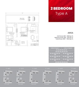 2 Beds 1097 Sq. Ft. Apartment in Danube Petalz Apartments