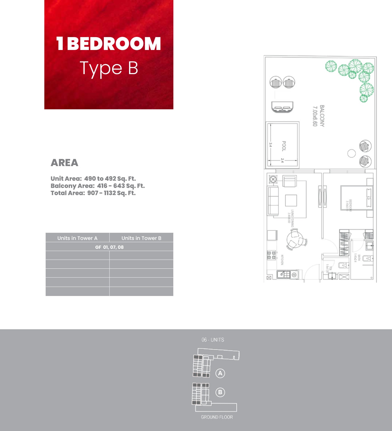 1 Bed 907 Sq. Ft. Apartment in Danube Petalz Apartments