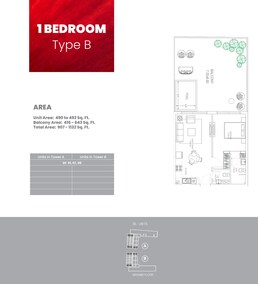 1 Bed 907 Sq. Ft. Apartment in Danube Petalz Apartments