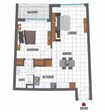 Danube Wavez 1 Bed Layout