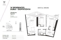 2 Beds 1062 Sq. Ft. Apartment in Dar Al W Residences