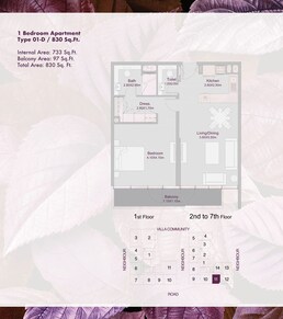 1 Bed 830 Sq. Ft. Apartment in Deyaar Amalia Residences