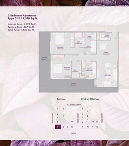 2 Beds 1570 Sq. Ft. Apartment in Deyaar Amalia Residences