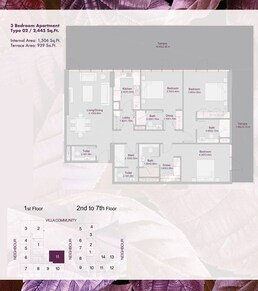 3 Beds 2445 Sq. Ft. Apartment in Deyaar Amalia Residences