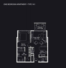 1 Bed 804 Sq. Ft. Apartment in Deyaar Atria