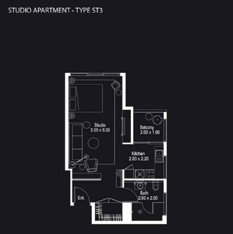 Deyaar Atria Studio Layout