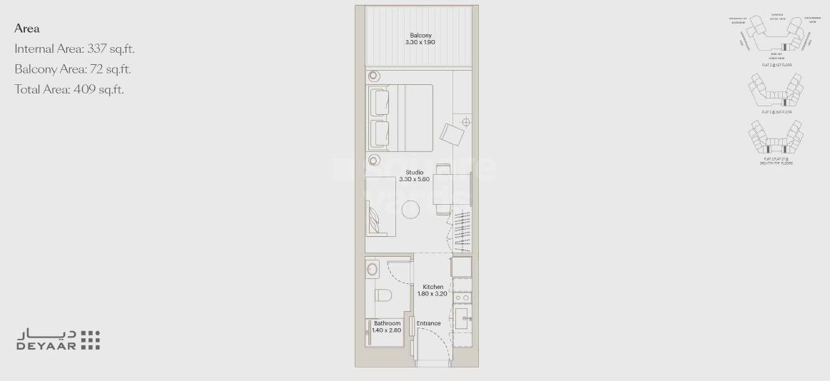 Deyaar Eleve Studio Layout