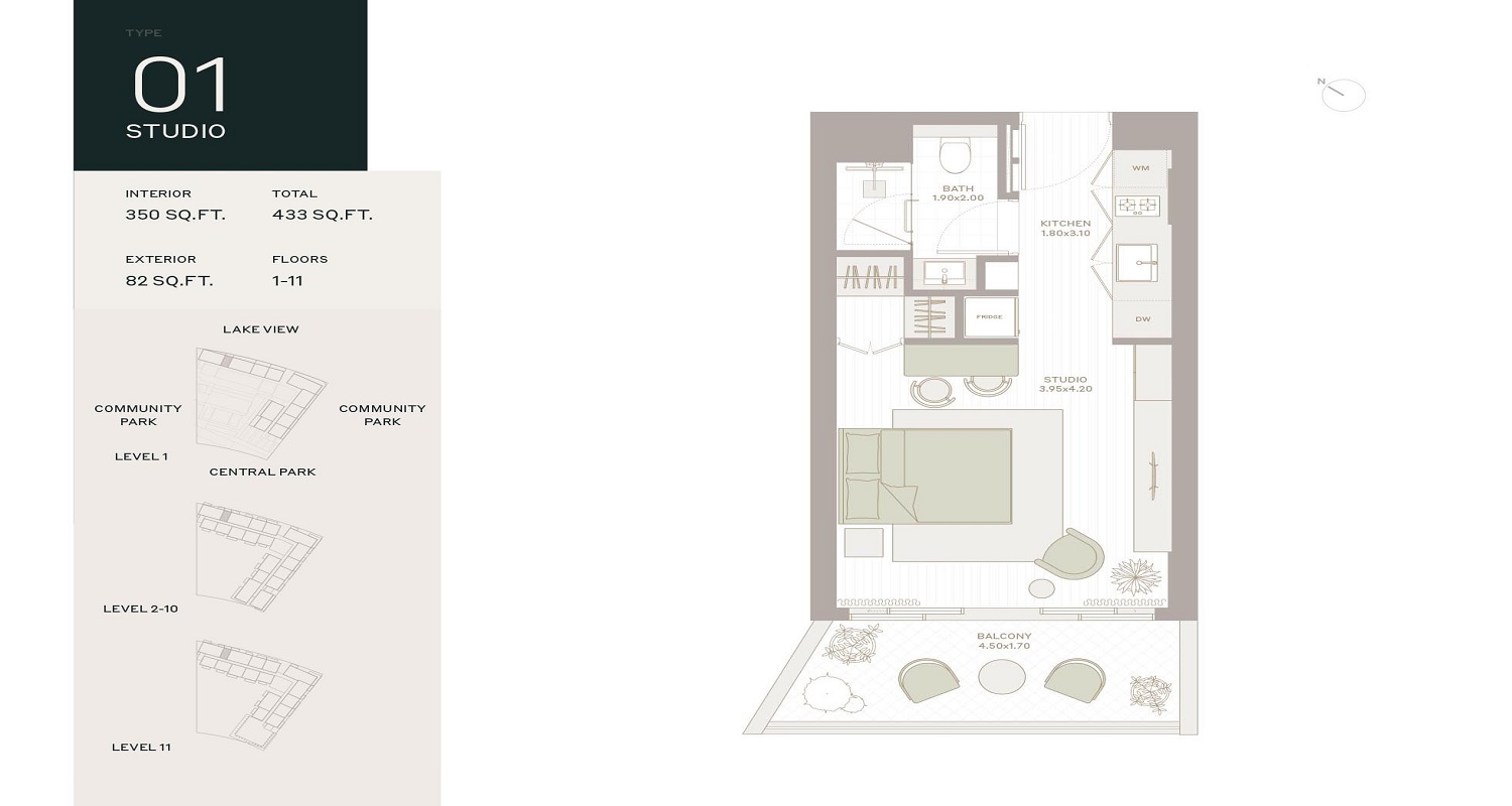 Deyaar Ember Park Five Studio Layout