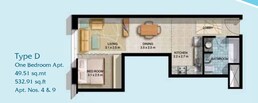 1 Bed 533 Sq. Ft. Apartment in Deyaar Hamilton Residency
