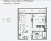 Deyaar Jannat Apartments 1 Bed Layout