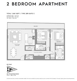 2 Beds 1560 Sq. Ft. Apartment in Deyaar Mar Casa