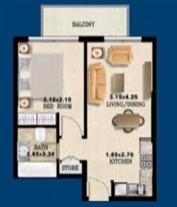 1 Bed 576 Sq. Ft. Apartment in Deyaar Mayfair