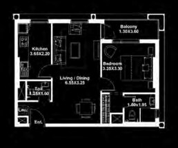 1 Bed 664 Sq. Ft. Apartment in Deyaar Midtown