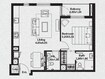 Deyaar Midtown Noor 1 Bed Layout