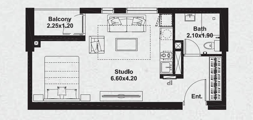 Deyaar Midtown Noor Studio Layout