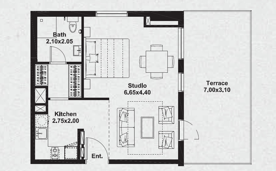Deyaar Midtown Noor Studio Layout