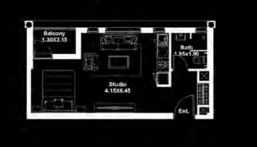 Deyaar Midtown Studio Layout