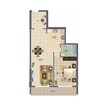 Deyaar Oakwood Residency 1 Bed Layout