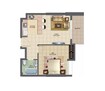 Deyaar Oakwood Residency 1 Bed Layout