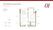Deyaar Rosalia Residences 1 Bed Layout
