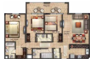 3 Beds 1543 Sq. Ft. Apartment in Deyaar Ruby Residence