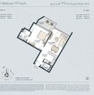 Deyaar Tria 1 Bed Layout