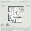 Deyaar Tria 2 Beds Layout