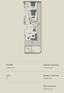 2 Beds 2100 Sq. Ft. Apartment in DGM Vision