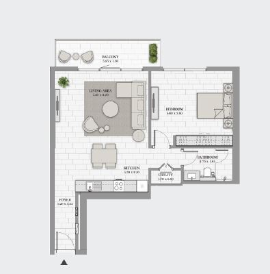 1 Bed 920 Sq. Ft. Apartment in DP La Vie