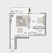 DP La Vie 1 Bed Layout
