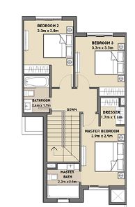 3 Beds 1901 Sq. Ft. Townhouse in DPG Arabella 3
