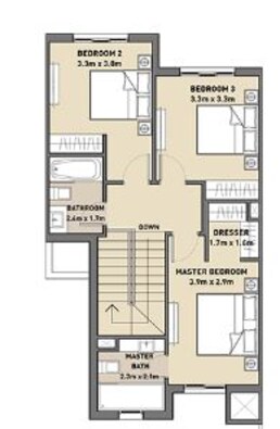 3 Beds 2219 Sq. Ft. Townhouse in DPG Arabella 3