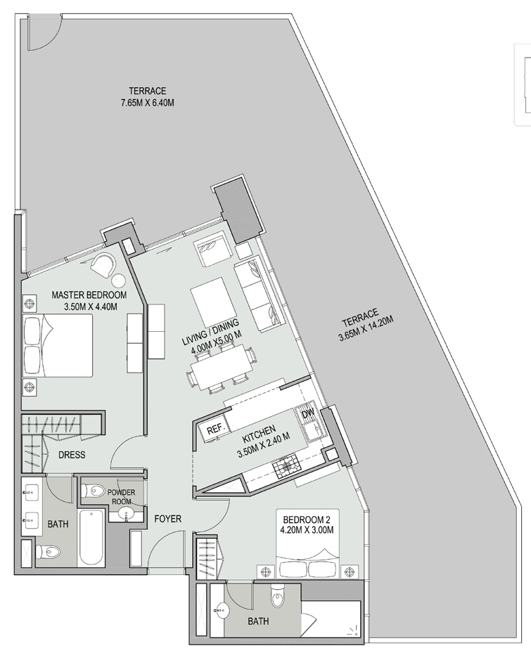 2 Beds 1027 Sq. Ft. Apartment in DPG Bellevue