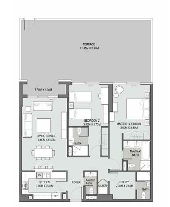 2 Beds 1293 Sq. Ft. Apartment in DPG Bellevue