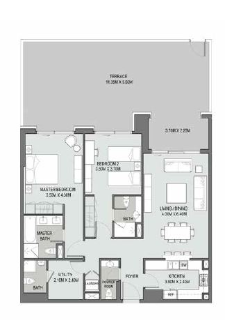 2 Beds 1296 Sq. Ft. Apartment in DPG Bellevue