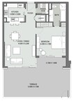 Dubai Bellevue Towers 1 Bed Layout