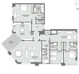 3 Beds 2995 Sq. Ft. Apartment in Dubai Bellevue Towers