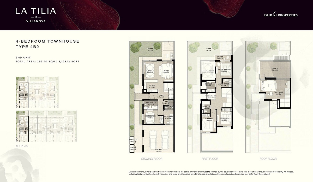 Dubai La Tilia 4 Beds Layout