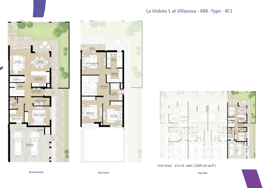 Dubai La Violeta 4 Beds Layout