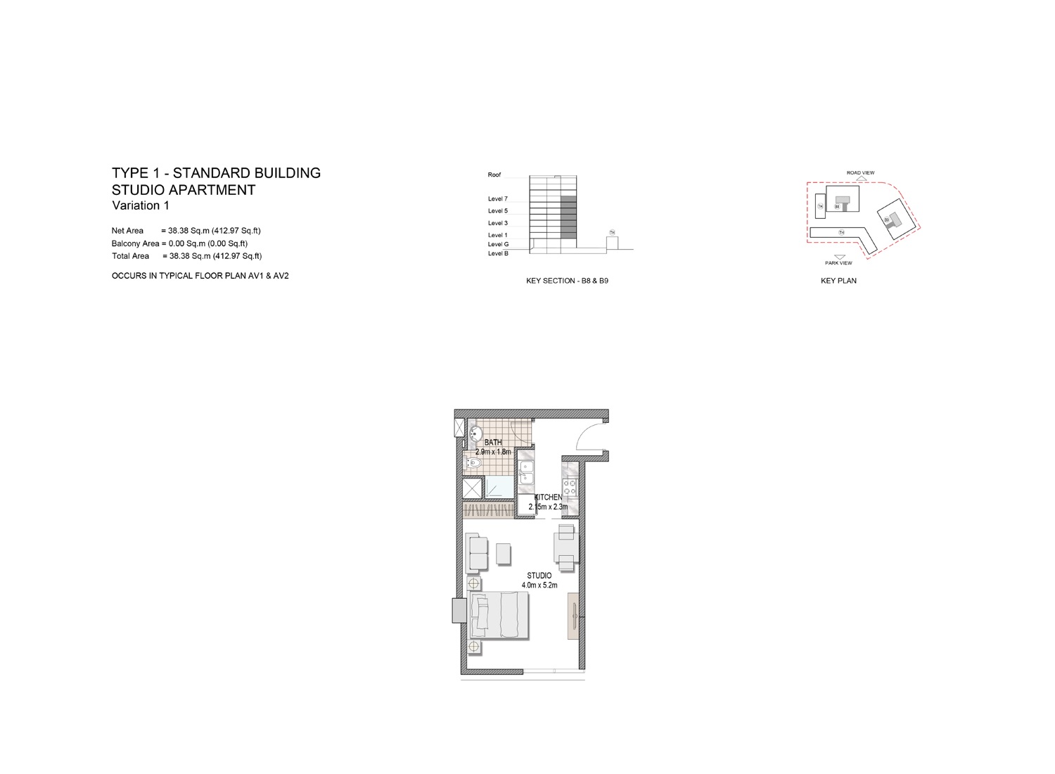 413 Sq. Ft. Studio in Dubai The Pulse Residence Plaza